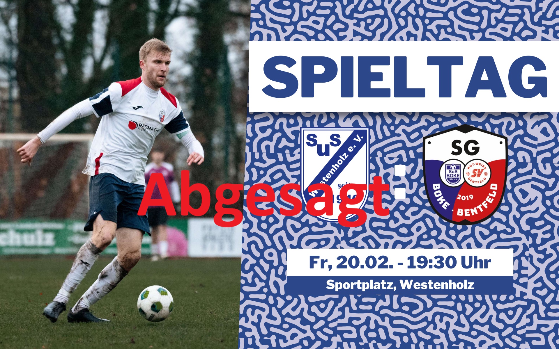 Rückrundenauftakt der SG beim SuS Westenholz abgesagt